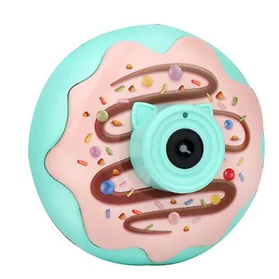 12.5*7*12.5cm red Bubble Blowing Toys Donut bubble machine electric light and music automatic bubble blowing camera children's toy AZ19246