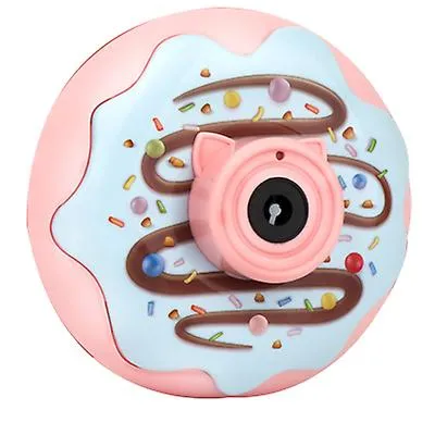 12.5*7*12.5cm red Bubble Blowing Toys Donut bubble machine electric light and music automatic bubble blowing camera children's toy AZ19246