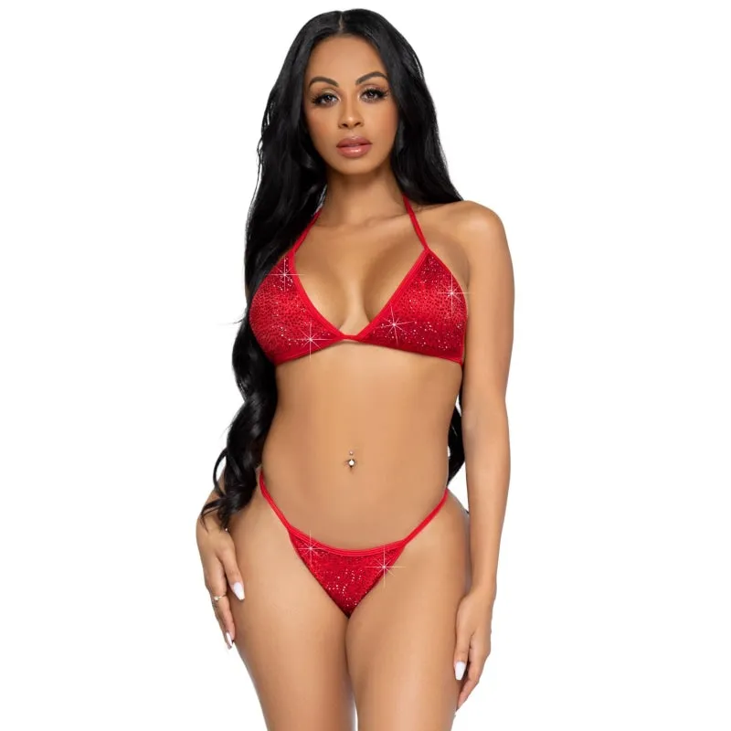 2 Pc Phoenix Bikini Set - Red- Medium