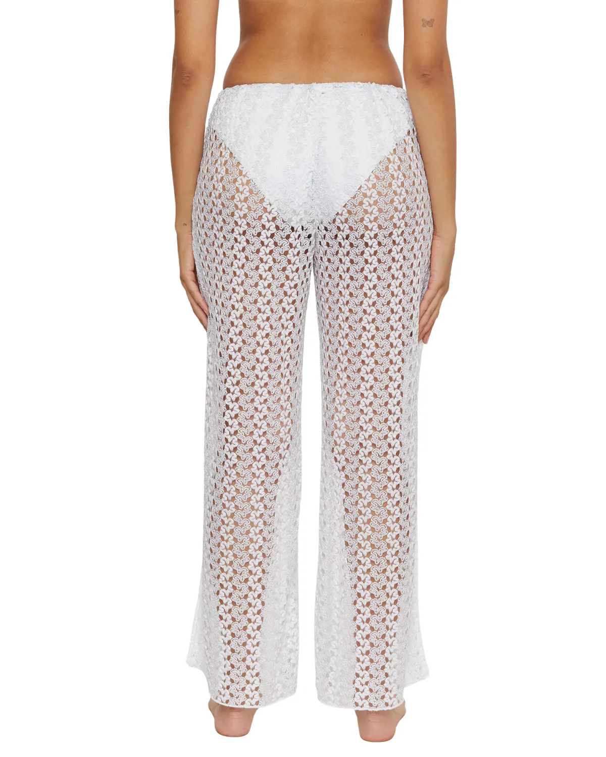 2024 Becca by Rebecca Barbados Platinum Lace Crochet Pants - 5650471