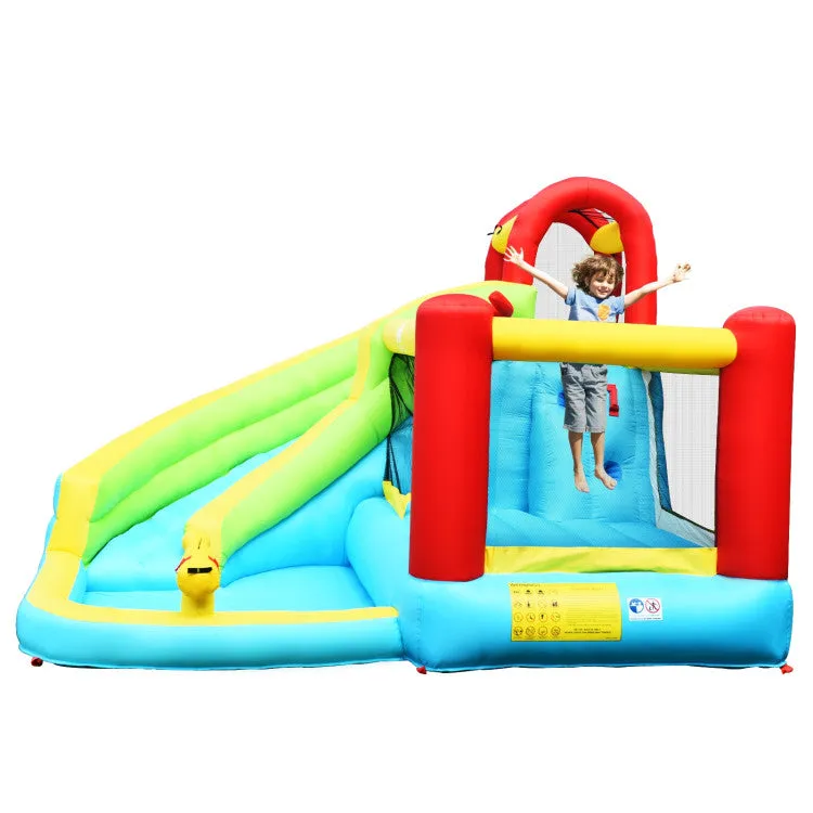 6-in-1 Inflatable Bounce House with Climbing Wall without Inflator