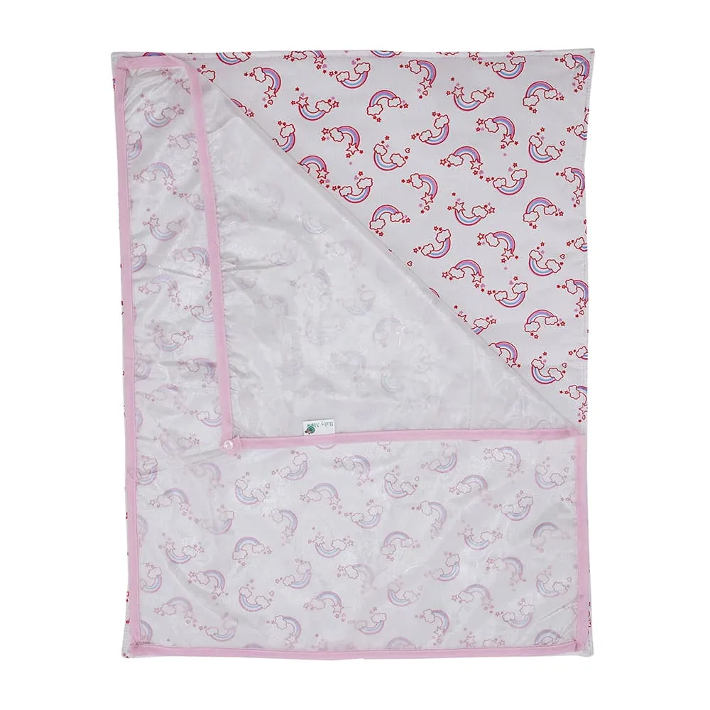 Baby Moo Unicorn 3 Velvet And 1 Waterproof Diaper Changing Sheet Set - Pink