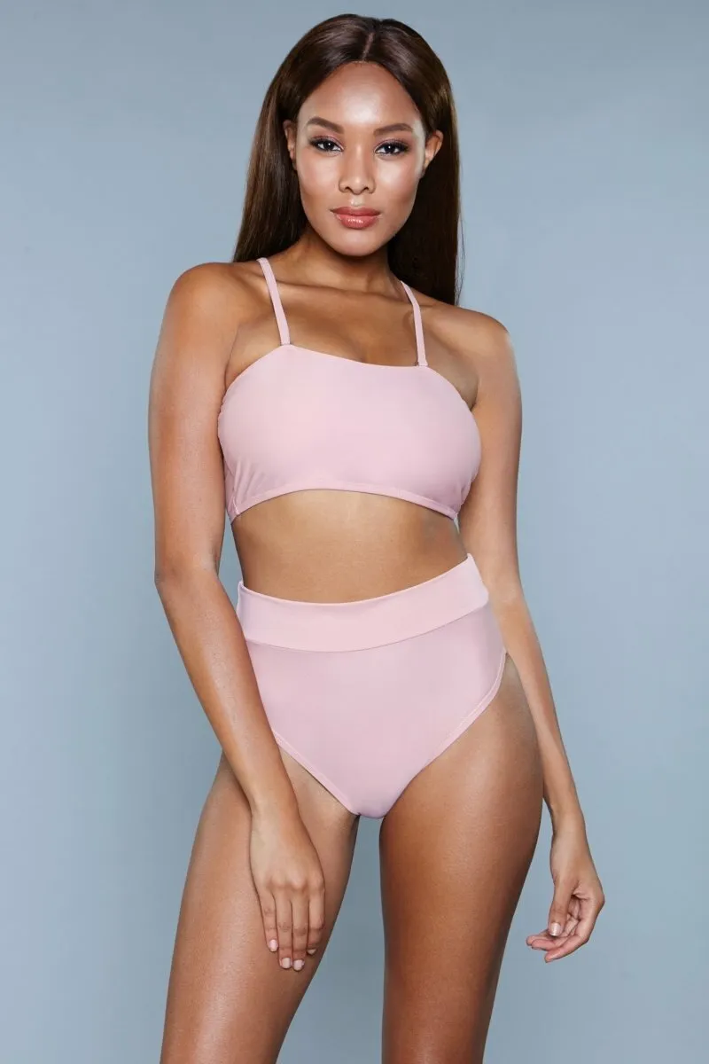 BeWicked 2 piece hi waist 1986 Chanity Swimsuit Pink