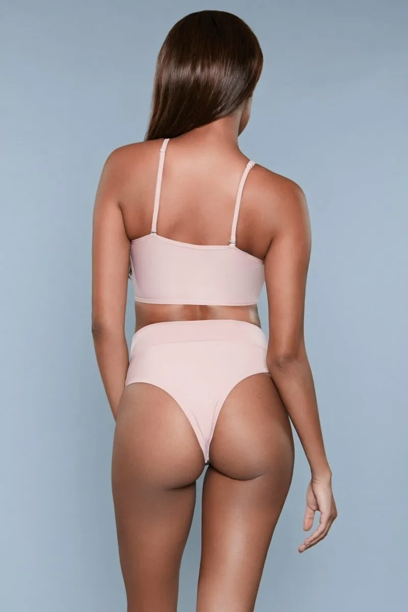 BeWicked 2 piece hi waist 1986 Chanity Swimsuit Pink