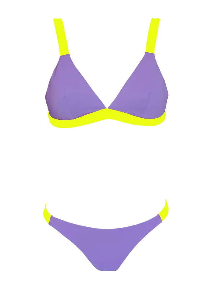 BIKINI TRIANGLE LILA Y FLOR