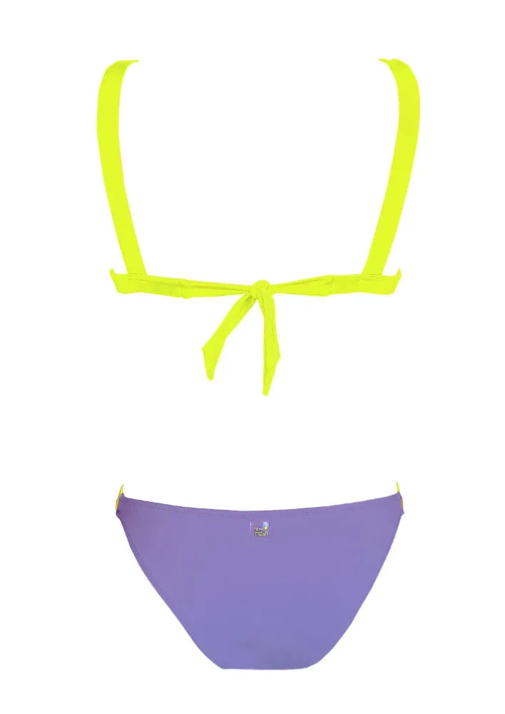 BIKINI TRIANGLE LILA Y FLOR