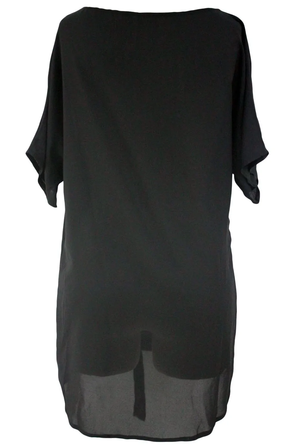 Black Half Sleeves Beach Top