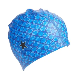 Bling2o - Royal Blue Snake Print Star Swim Cap