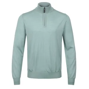 Canali 1/4 Zip Knitwear in Mint Green