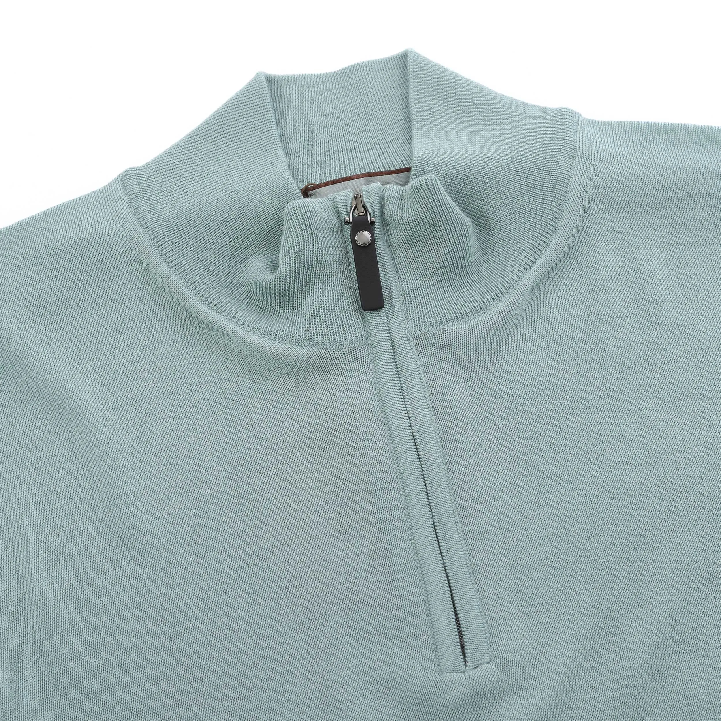 Canali 1/4 Zip Knitwear in Mint Green