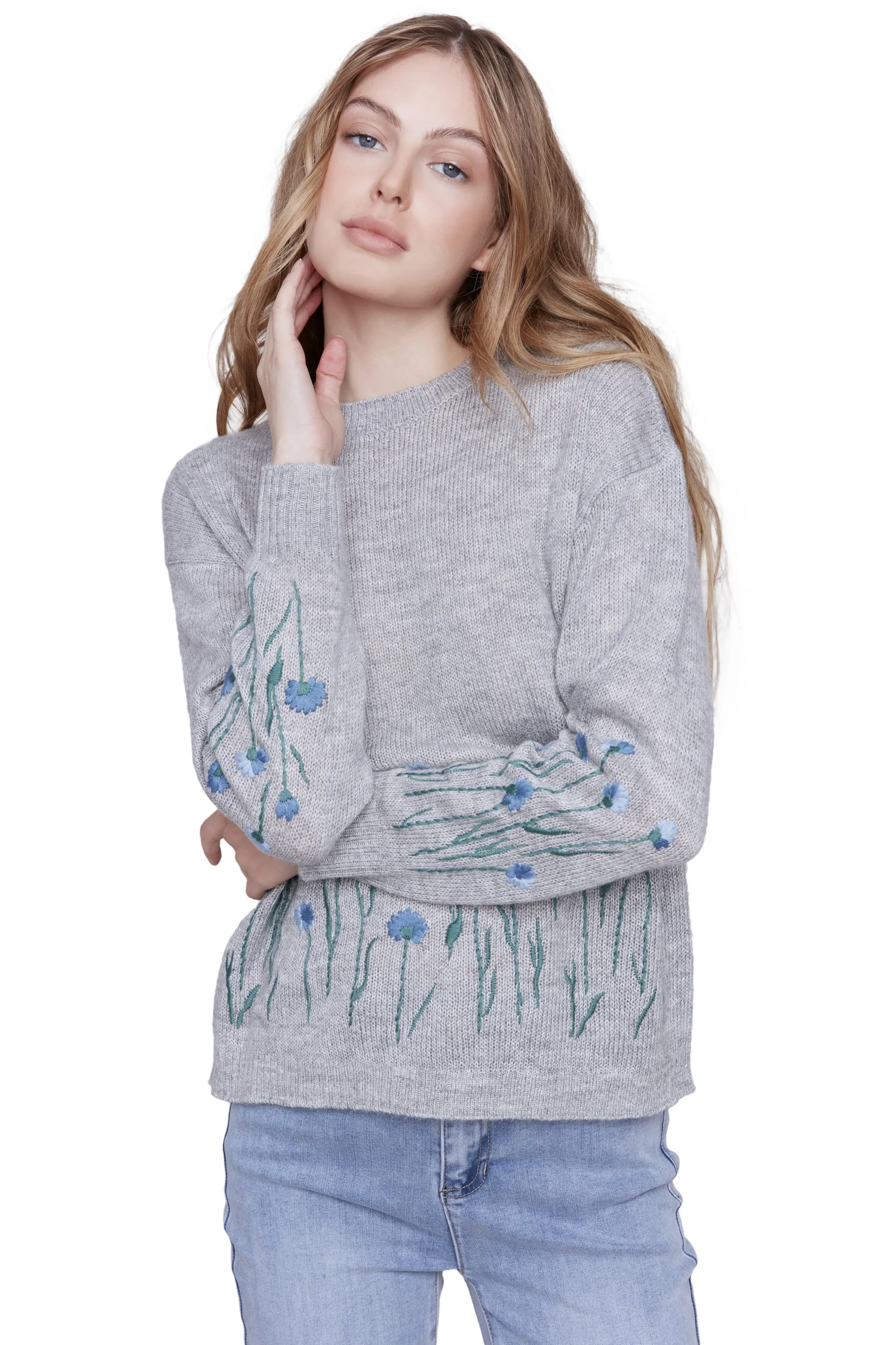 Embroidered Blooms Sweater