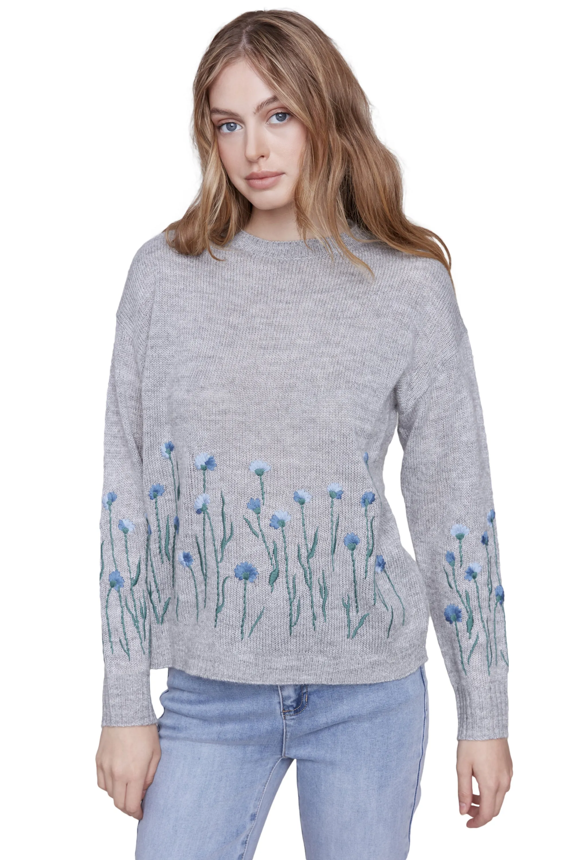 Embroidered Blooms Sweater