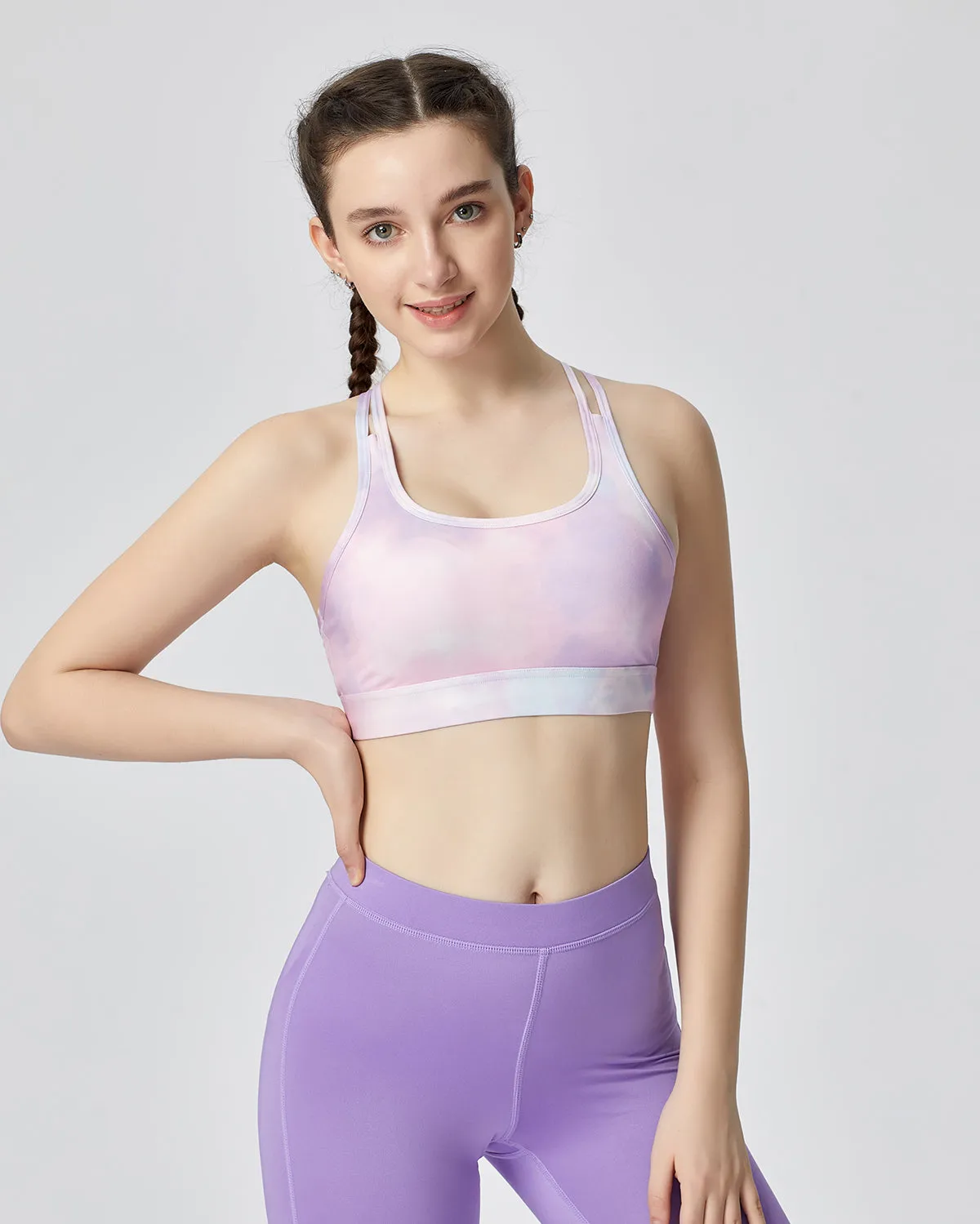 Energized Junior Digital Daydream Printed Strappy Sports Bra