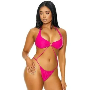 Forplay Strappy hot pink one piece swimsuit