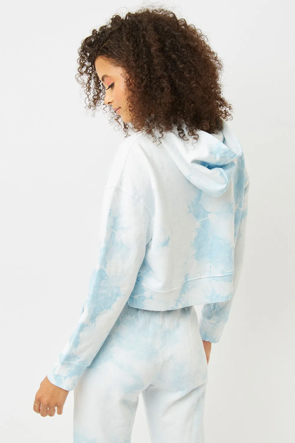 Frankie's Bikinis Burl Sweatshirt in Baby Blue Tie Dye- Last One