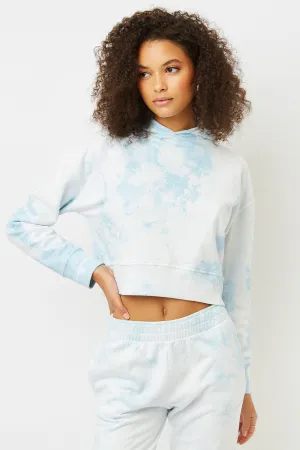 Frankie's Bikinis Burl Sweatshirt in Baby Blue Tie Dye- Last One