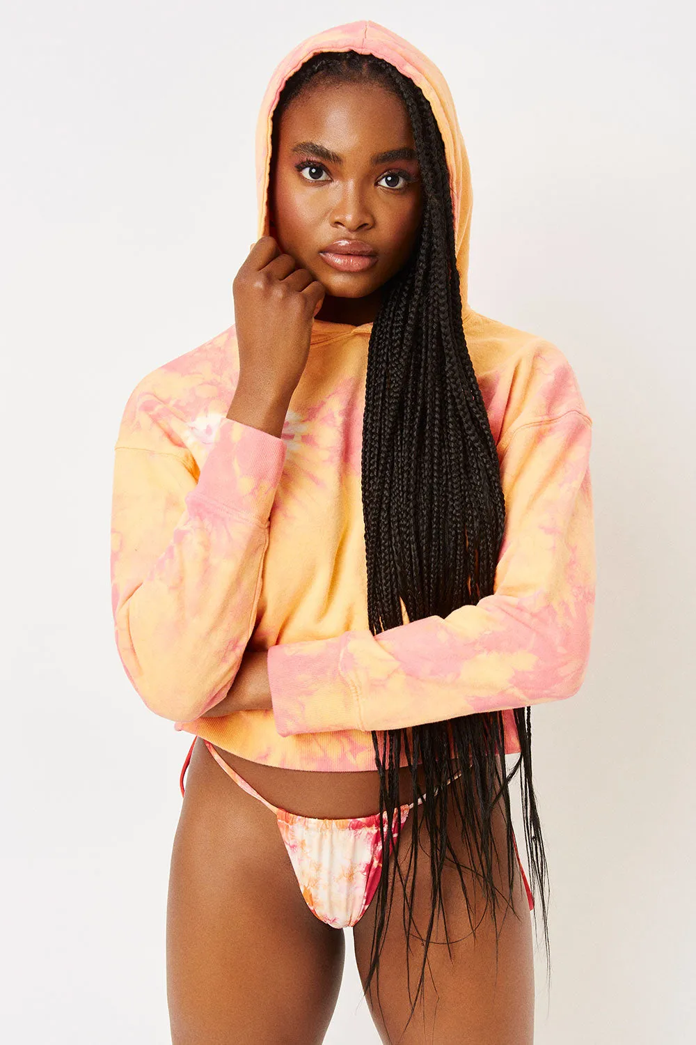 Frankie's Bikinis Burl Sweatshirt in Sherbet Tie Dye- Final Sale