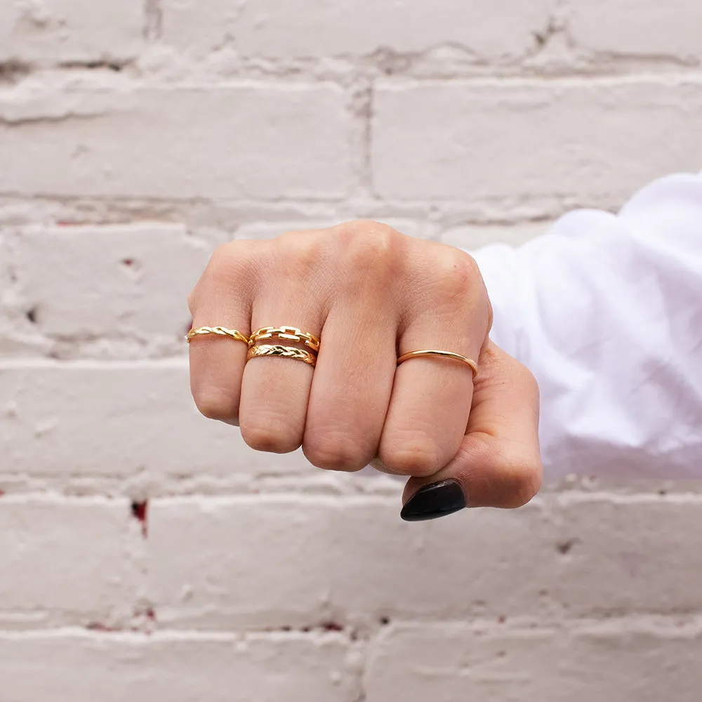 Gold Plated Braided Ring