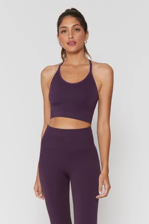 Icon T-Back Sports Bra, Blackberry