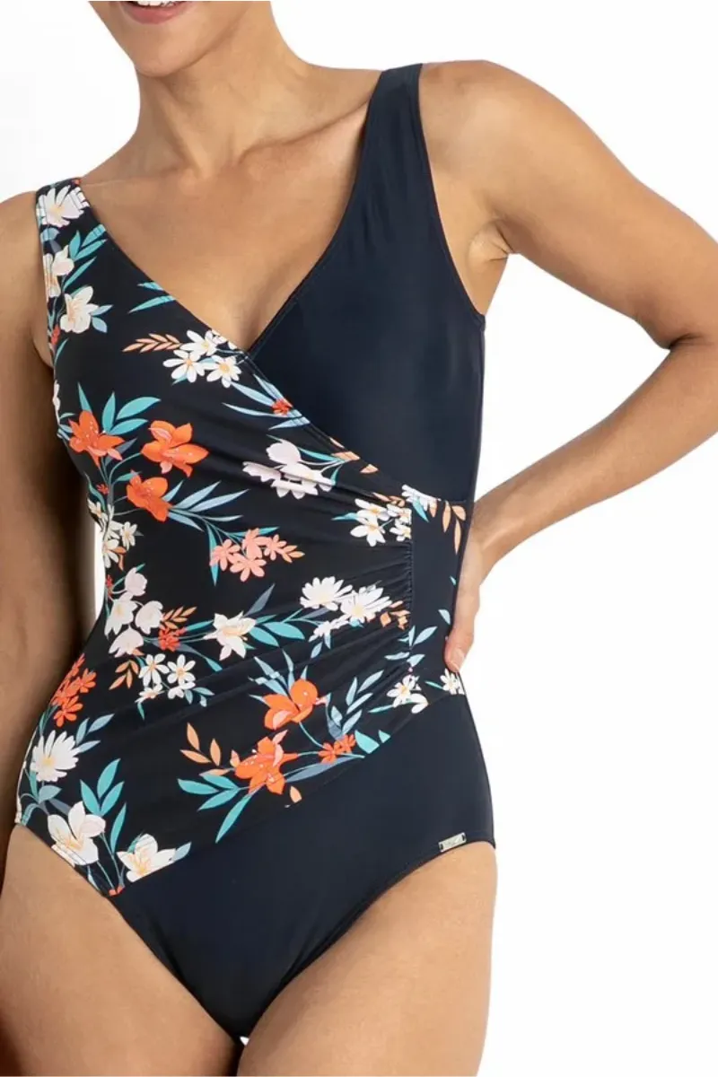 Jantzen Select Surplice One Piece Multi Navy