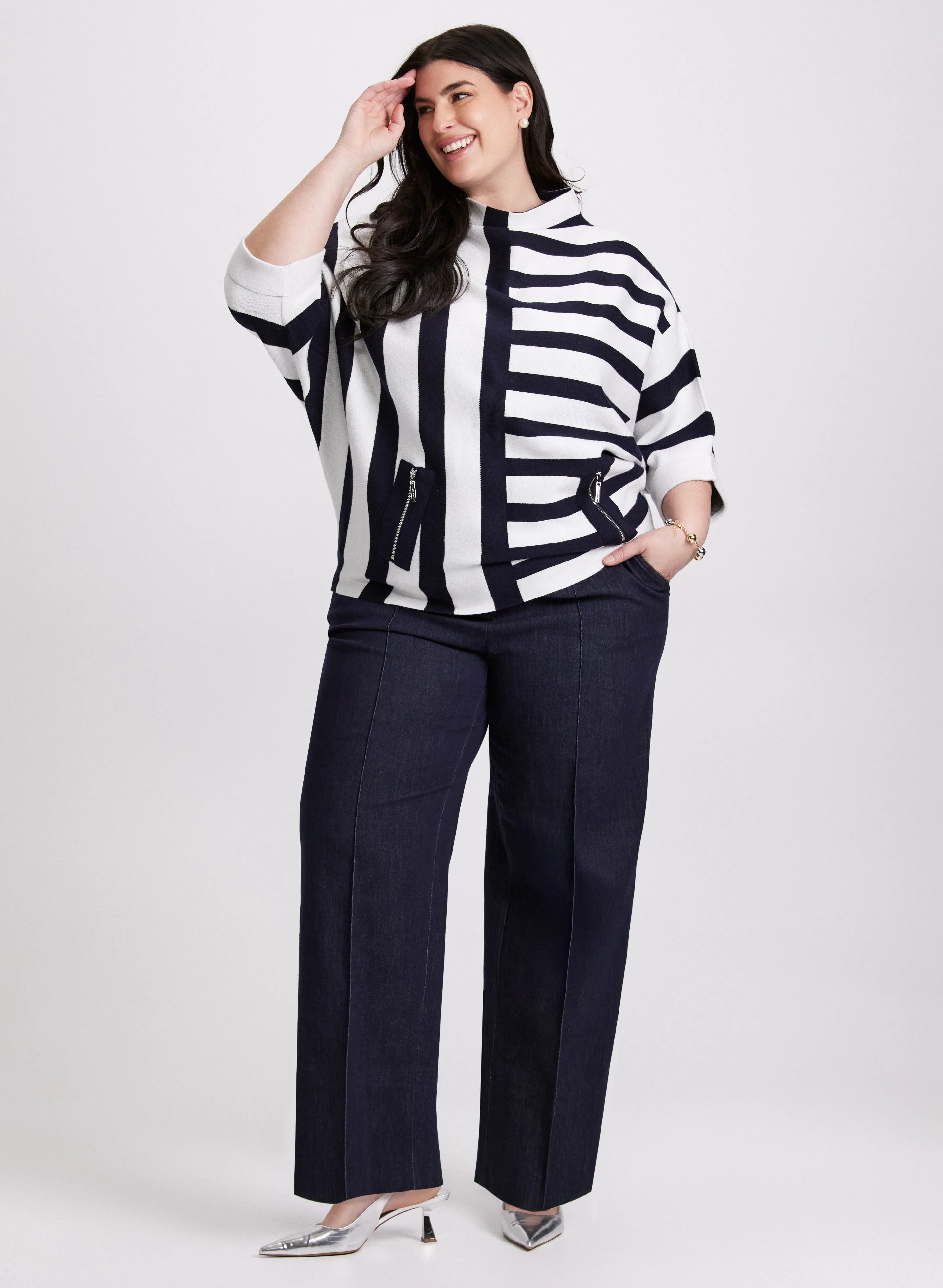 Joseph Ribkoff - Mixed Stripe Pullover