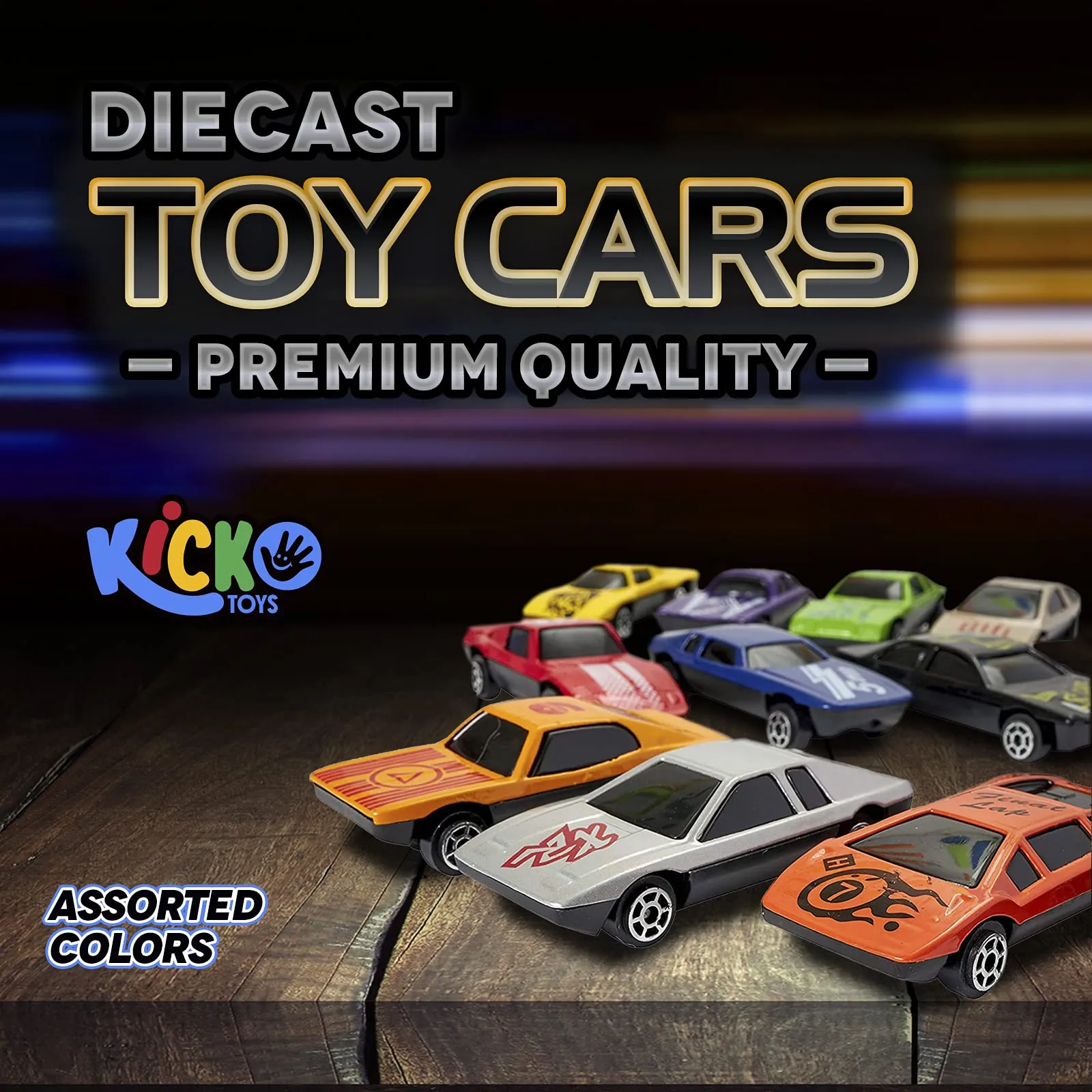 Kicko 24 Pice Diecast Toy Cars 1 to 64 Scale Premium Quality Assorted Colors - Party