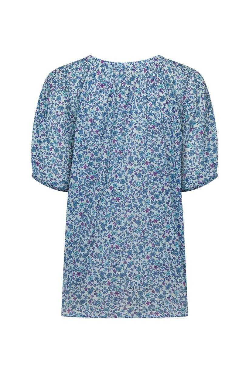 Love Jetty Short Sleeve Blouse - Blue Nirvana