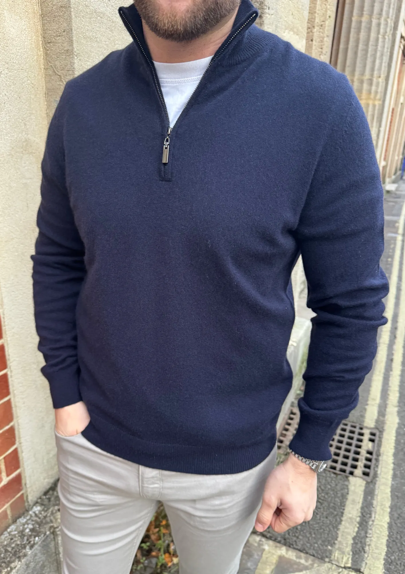 Max Half Zip Knit Navy