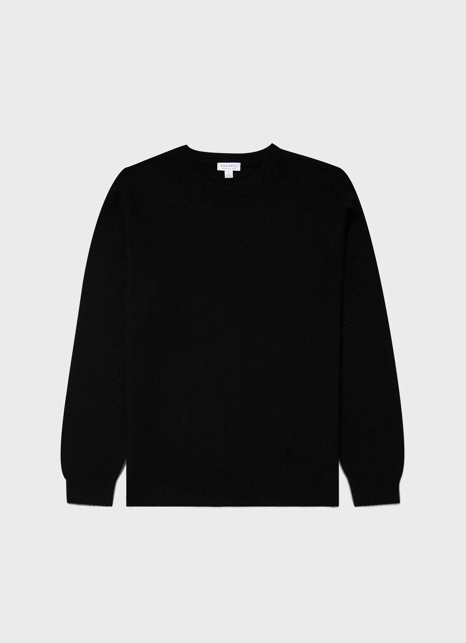 Men's Cashmere Crew Neck Jumper in Black