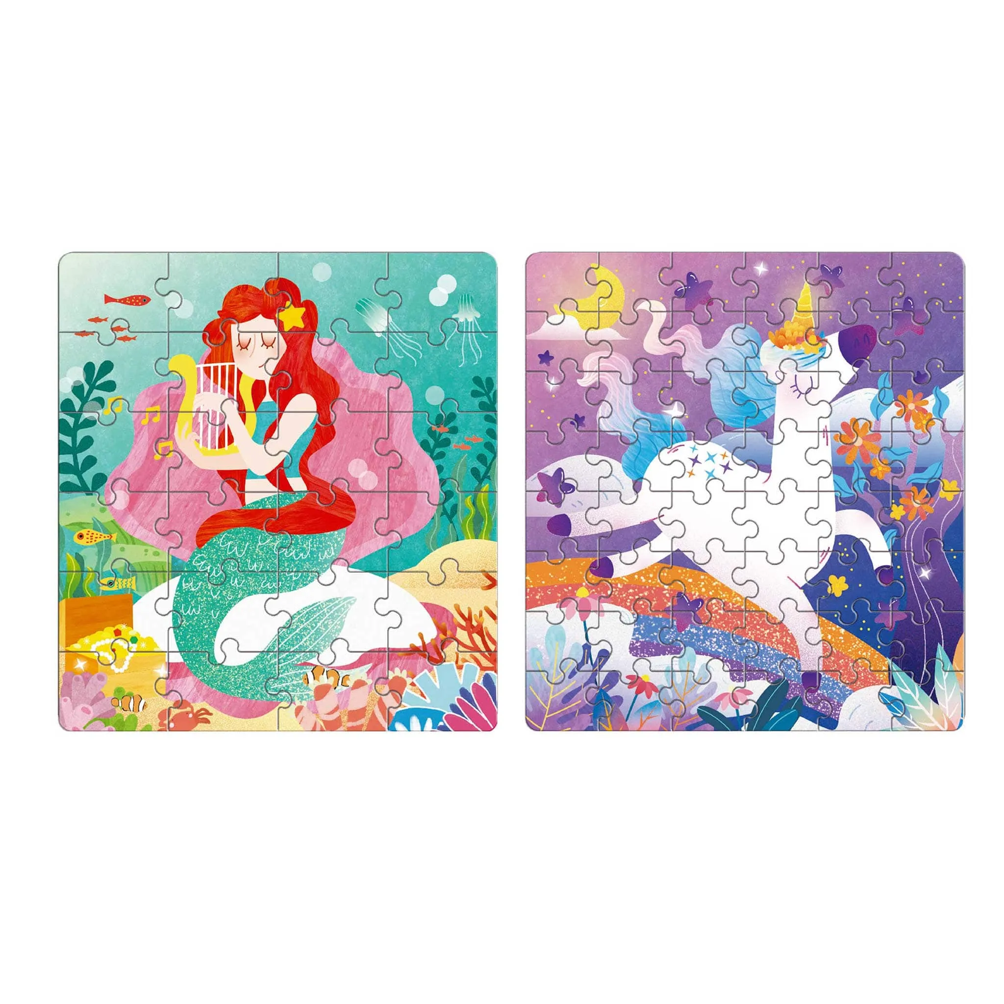 Mieredu 2 In 1 Magnetic Puzzle - Unicorn & Mermaid