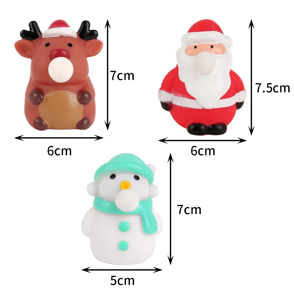 New Christmas Squeeze Toys Extrusion Blowing Bubble Pinch Toy Kids Stress Relief Fidget Toy Santa Claus Elk Snowman Pinching Toy