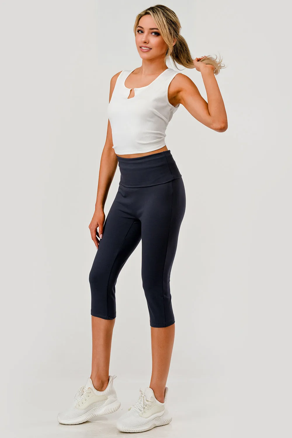 Pillowy Soft Fold Over High Waist Leggings - Graphite