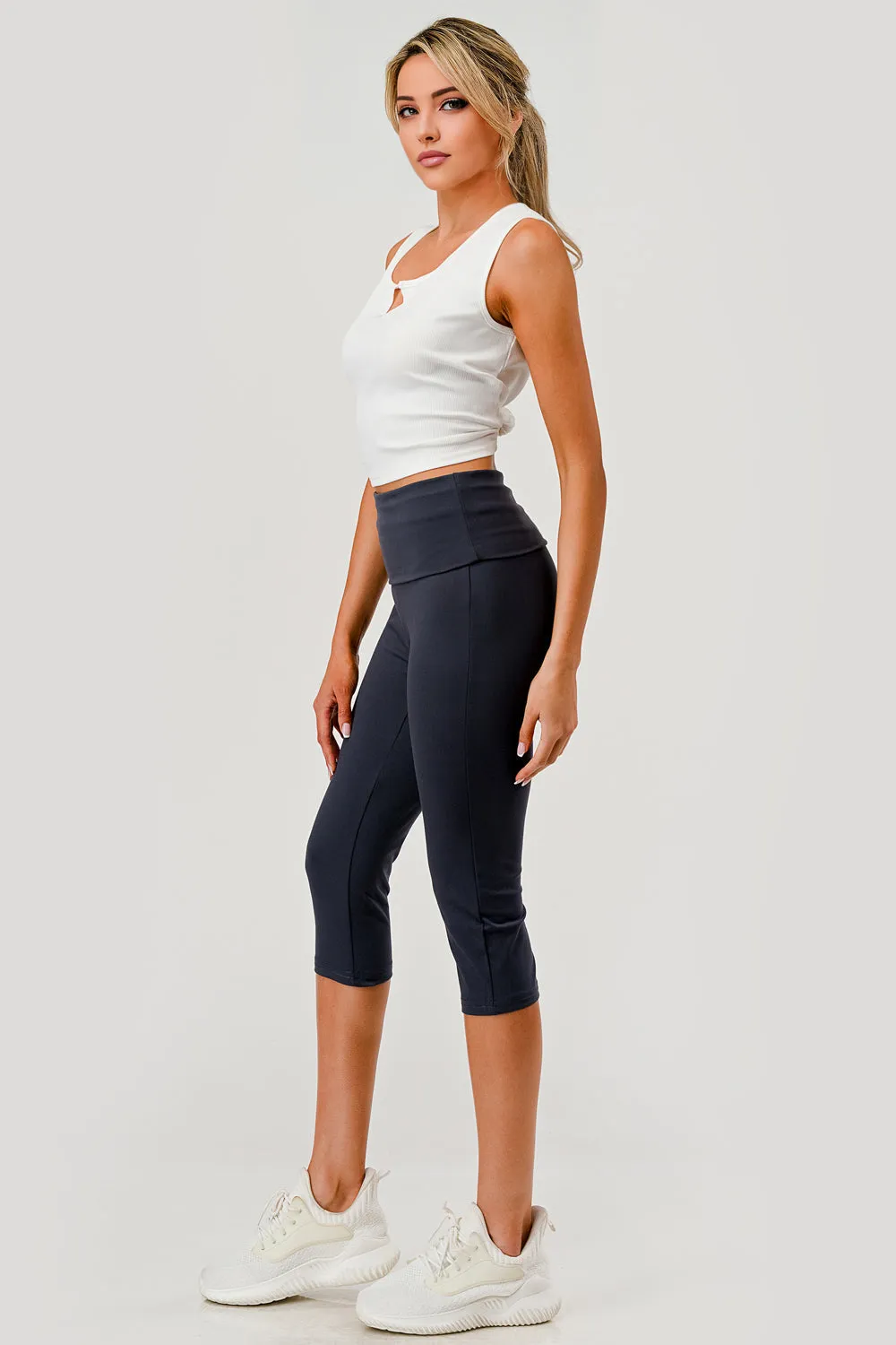 Pillowy Soft Fold Over High Waist Leggings - Graphite