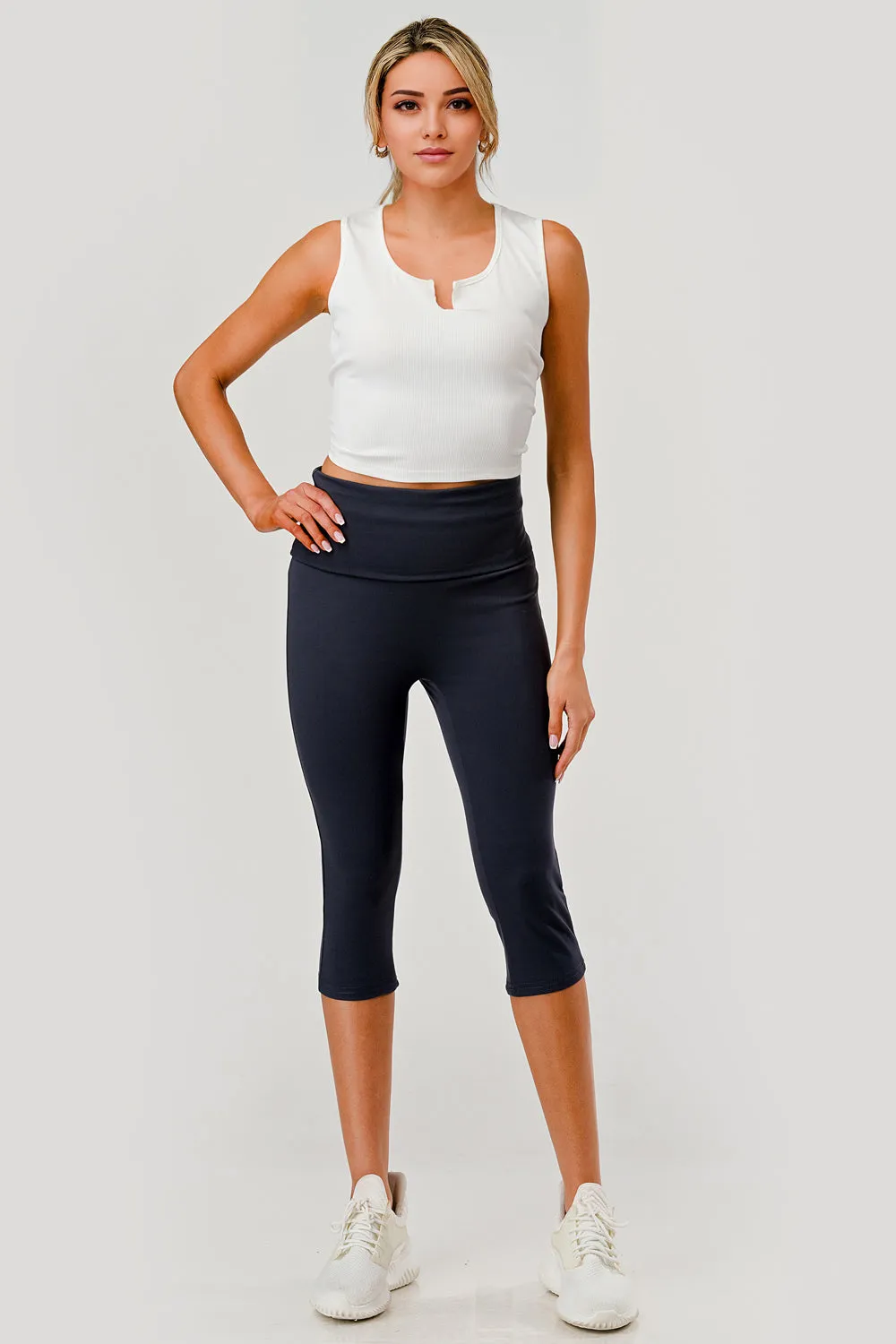 Pillowy Soft Fold Over High Waist Leggings - Graphite