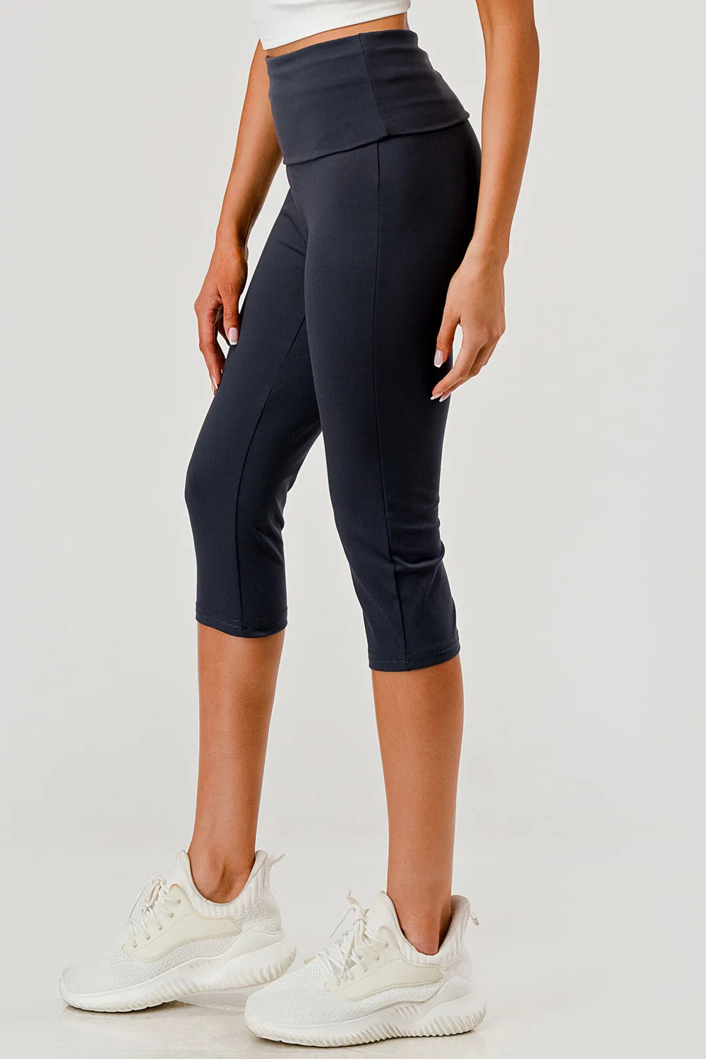 Pillowy Soft Fold Over High Waist Leggings - Graphite