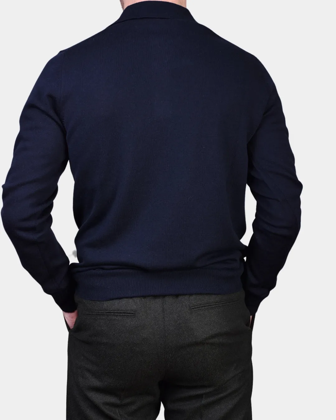 Polo Neck 12 GG Merino - Navy