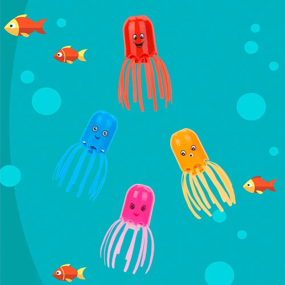 PROLOSO 4 Pack Jellyfish Hydrodynamic Float Rotating Bath Toys Early Learning