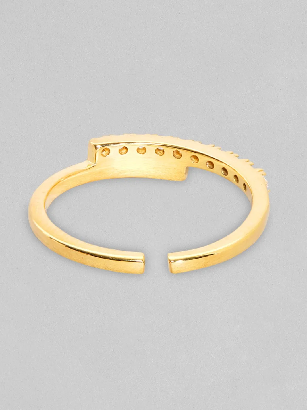 Rubans 925 Sterling Silver Gold-Plated The Hugging Ring Of Zirconias - Gold Plated