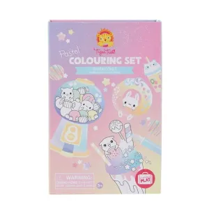 Schylling Tiger Tribe Pastel Kawaii Cafe Coloring Set - Kids Art Kit