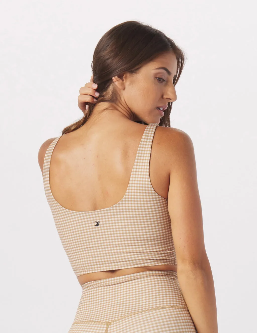 Sculpt Tank Almond/Linen Gingham