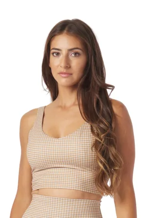 Sculpt Tank Almond/Linen Gingham