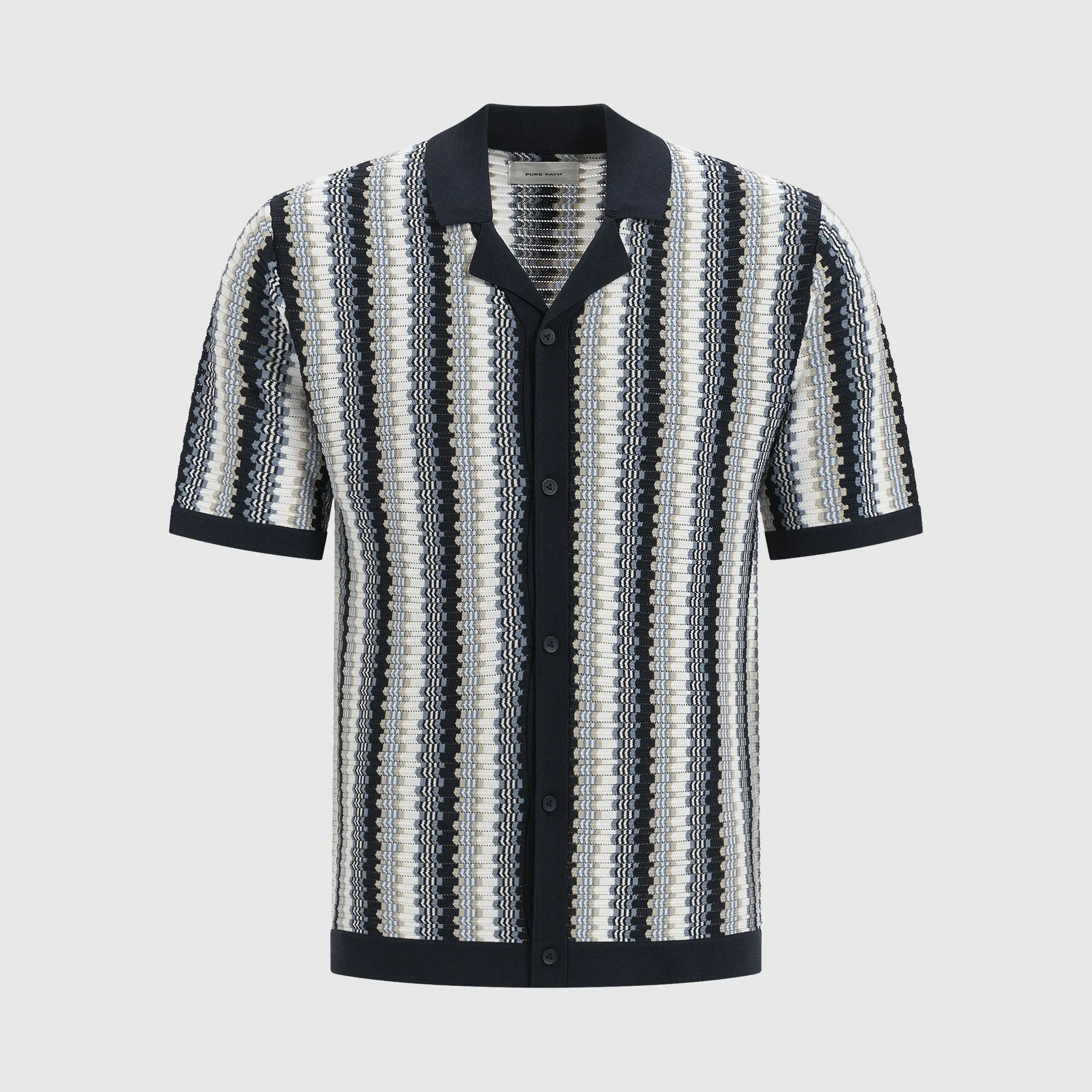 Striped Knitwear Shirt | Navy