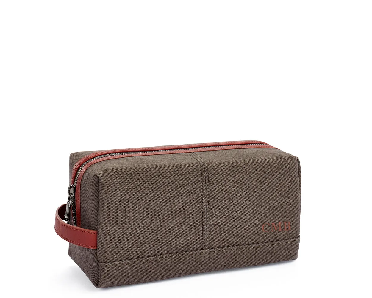 The Littler Dopp Kit Cotton Twill: Scotch Green - Whiskey Embroidery