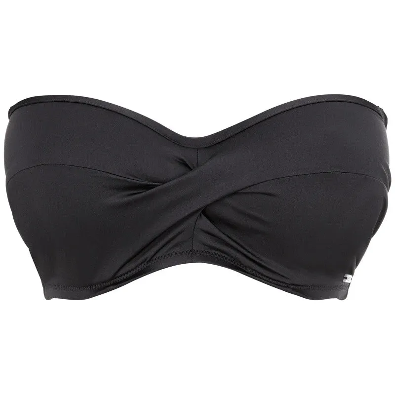 Versailles Black Bandeau Bikini Top - Fantasie Swim