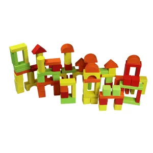 Wooden Blocks 100 Piece In Barrel