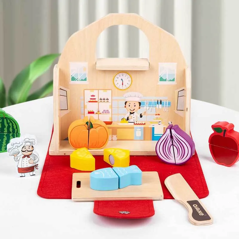 Wooden Portable Kitchen Toys